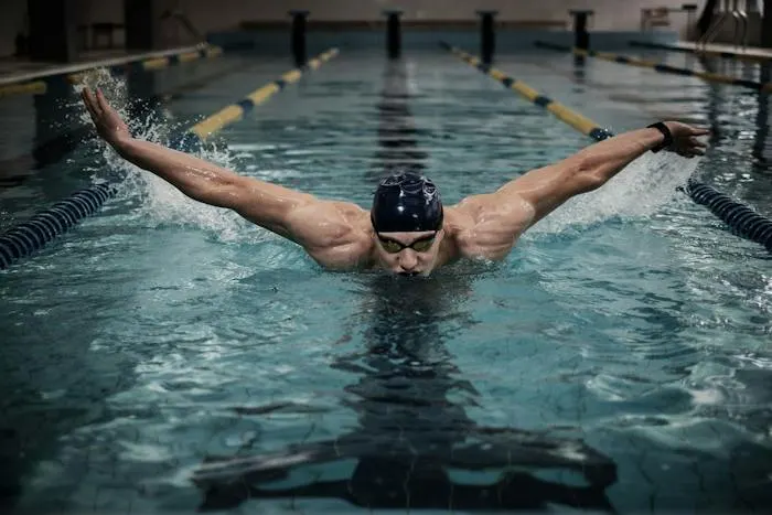 Swimmer in a lap pool